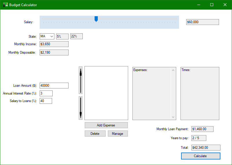 Picture of a windows application